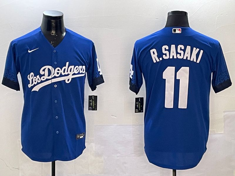 Men Los Angeles Dodgers 11 R.Sasaki Blue City Edition 2025 Nike MLB Jersey style 5